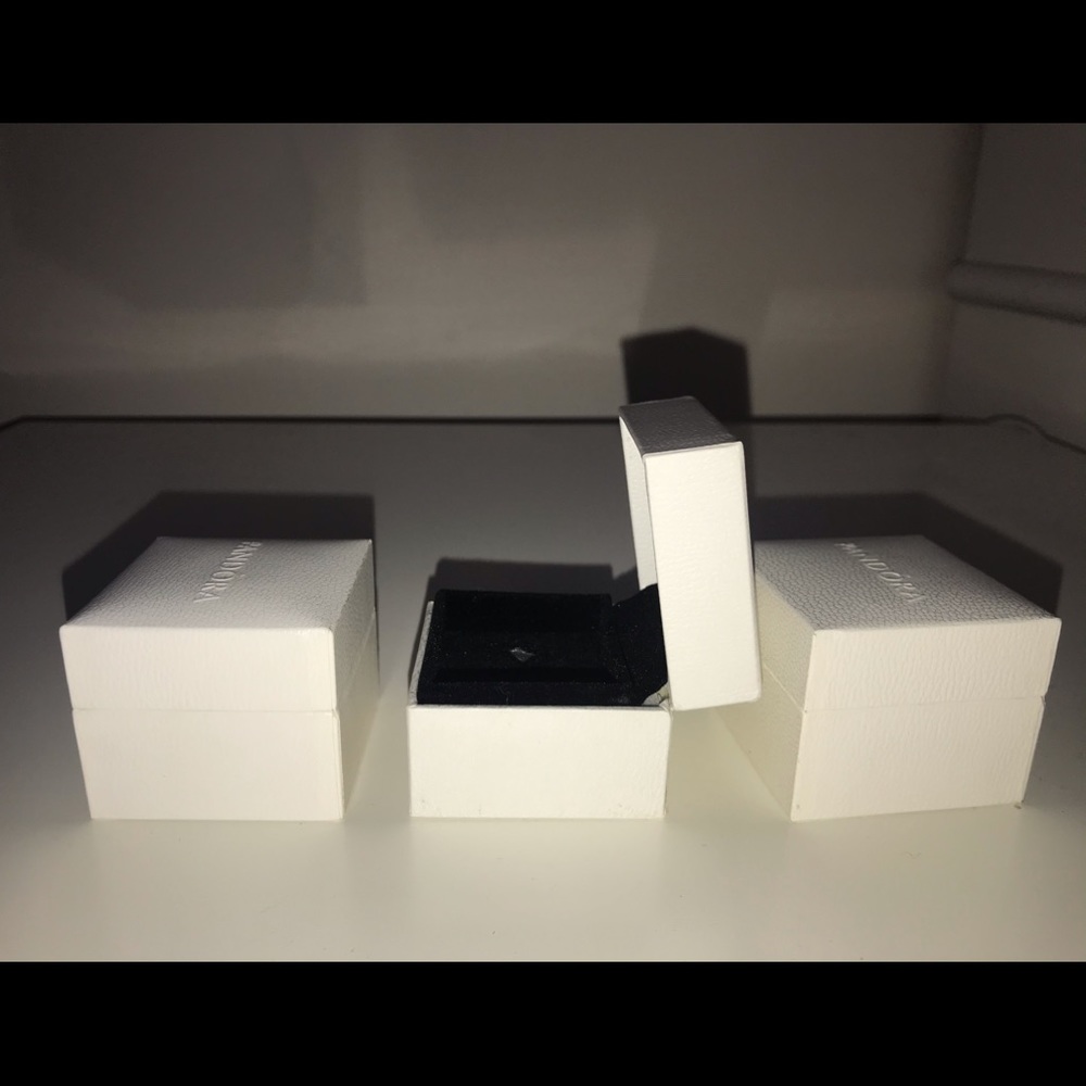 set of 3 pandora single ring boxes